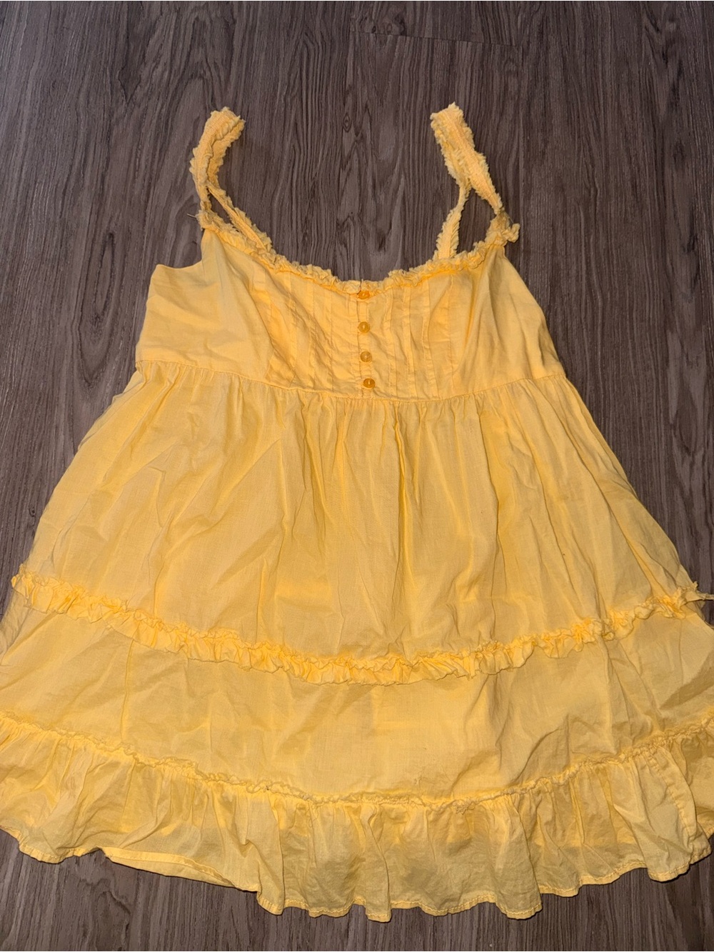 Mimi Chica Yellow Ruffle Strap Sundress Tank for Kids